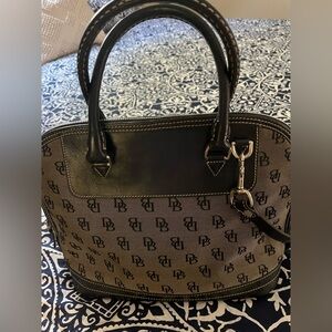 Dooney & Bourke Black and Brown Monogram Satchel